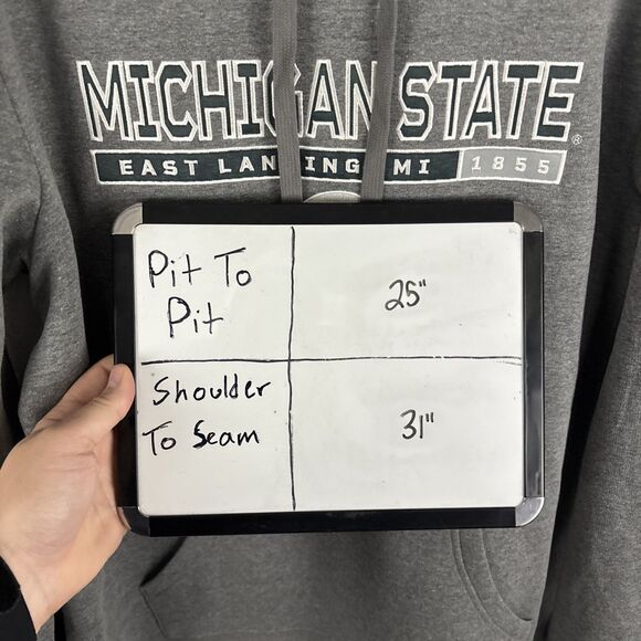 Michigan State Spartans Hoodie Pullover Men XL Gray Football Captivating NWT - Picture 6 of 6